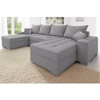 COLLECTION AB Wohnlandschaft Josy XL U-Form, Breite: 313 cm, Liegefl. 137x266 cm, Bettfunktion, Bettkasten & 2 Zierkissen, Federkern