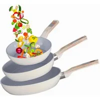 HOMELUX Pfannen-Set Pfanne 20/24/28 cm, 3tlg Bratpfanne, Pfanne Induktion, Aluminium (3-tlg., Pfannenset), Indukion