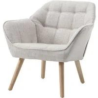 WAHSON OFFICE CHAIRS Ohrensessel mit Massivholz-/Metallbeinen Moderner Sessel aus Leinen/Samt