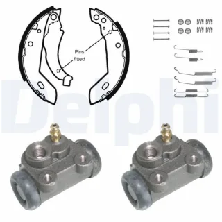 Delphi Bremsbacken vormontiert hinten Renault Clio 1