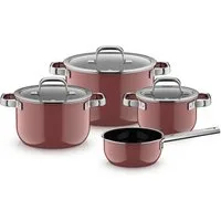 WMF Topf-Set Fusiontec Mineral Pro, Topf-Set, 4-teilig, Rose Quartz, Fusiontec (für alle Herdarten geeignet, 4-tlg., kratzfestes Material), Made in Germany