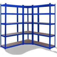 Arebos Schwerlastregal 2x 180 x 90 x 40 cm Eckregal 180 x 70 x 70 cm, je 875 kg, Set 3-tlg., Flexibel einsetzbar: für Werkstatt, Garage, Keller oder Lager