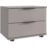 Wimex Nachtkommode Tilburg, einzeln oder im 2er Set, Made in Germany, Nachtschrank mit 2 Schubladen, schwarze Metallgriffe