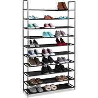 relaxdays Schuhregal Stoff für 50 Paar Schuhe, schwarz