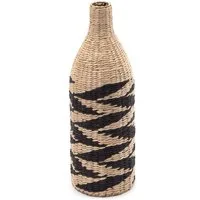 CREEDWOOD Wasserhyazinthenvase DEKO VASE "RAYA", 60 cm, natur, schwarz, Stroh Vase, Bodenvase