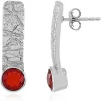 Cavill Ohrring-Set Äthiopische Ohrringe mit rotem Opal aus Silber (2-tlg)