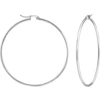 BUNGSA Creolen-Set Creolen 6,5cm Silber aus Edestahl Damen (1 Paar (2 Stück), 2-tlg), Ohrschmuck Ohrringe