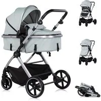 Chipolino Kombi-Kinderwagen Kinderwagen Pearl 2 in 1, umbaubar Rucksack Fußsack Korb Federung