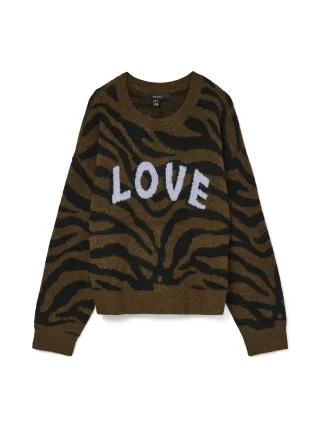 VERO MODA - VMNEWKAI LS O-NECK PULLOVER BOO Emperador - Gr. - XL