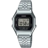 CASIO VINTAGE Chronograph LA680WEA-1EF, Quarzuhr, Armbanduhr, Damenuhr, Edelstahlarmband, digital