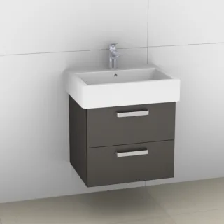 Artiqua 411 Waschtischunterschrank für Vero 045460 Stahlgrau Metallic, 411-WU2L-D18-7141-88 411-WU2L-D18-7141-88