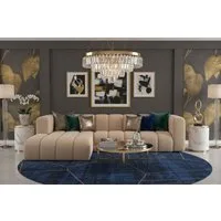 Kaiser Möbel Ecksofa Grand L 287 cm aus Veloursstoff Salvador, Einzelartikel, moderne Form,Hoher Sitzkomfort,Pflegeleichter Veloursstoff