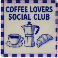 Giftcompany Platzset Love Tiles Untersetzer Coffee Lover blau 11x11cm