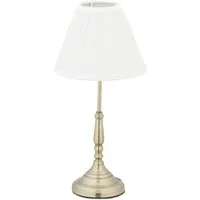 relaxdays Tischleuchte Tischlampe weiß gold