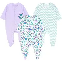 TupTam Schlafoverall TupTam Baby Mädchen Schlafstrampler mit Fuß 3er Pack