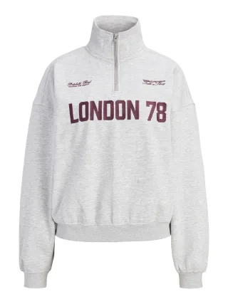 JJXX - JXJANKA LS HALF ZIP SWEAT SWT Light Grey Melange - Gr. - XS