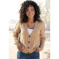 LASCANA Strickjacke mit Zopfmuster, kuschelweicher Cardigan, lässig