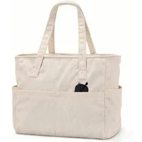 Zaewry Schultertasche Damen-Cord-Schultertasche, große Tragetasche mit viel Stauraum, modische Handtasche für Arbeit, Fitnessstudio, Schule oder Reisen