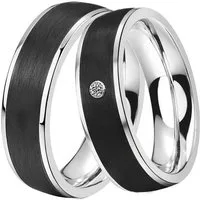 DOOSTI Trauring Schmuck Geschenk Edelstahl Trauring Ehering Partnerring LIEBE, wahlweise mit oder ohne Zirkonia