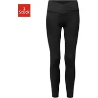 SNOCKS Highwaist Leggings Sporttights mit V Cross (1-tlg) ohne kratzenden Zettel, schnelltrocknend und komfortabel