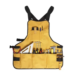 Heavy Duty Canvas Work Apron 21 Pockets Tool Organizer Adjustable Straps Magnetic Holder Carpenter Workshop Mechanic Gar