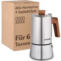 Cosumy Espressokocher, Induktionsgeeignet, FSC-zertifiziertes Eichenholz