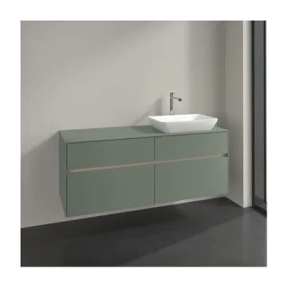 Villeroy und Boch Collaro Waschtischunterschrank C118B0AF 140x54,8x50cm, Waschtisch rechts, LED-Beleuchtung 10,4W, soft green
