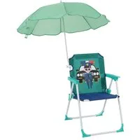 relaxdays Kinderklappstuhl Kinder Klappstuhl mit Sonnenschirm, Police