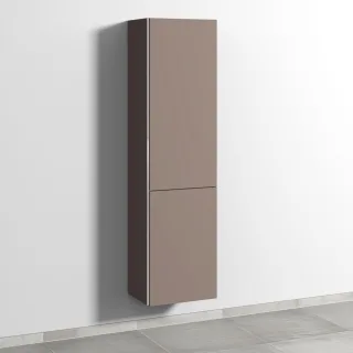 Sanipa 3way Stauraumschrank mit 1 Tür und 1 Wäschekorbklappe, Taupe-Matt BP1851T