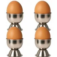 Koopman Eierbecher Hochkant Ø 4,5 cm Edelstahl 4 er Set, (Set, 4-tlg., Packung), Edelstahl, Rostfrei, Klassisch, Langlebig, Silberfarbend
