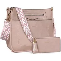 TANTOMI Umhängetasche Damen Handtasche mittelgroß Crossbody Bag Mit Geldbörse, Damen Tasche mit Verstellbar Breitem Schultergurt
