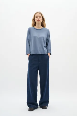 Casual Hose Gerade Passform Blue denim