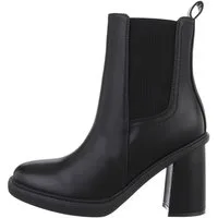 Ital-Design Damen Elegant High-Heel-Stiefelette (84906797) Blockabsatz High-Heel Stiefeletten in Schwarz