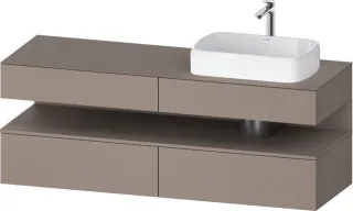 Duravit Qatego Konsolenwaschtischunterbau wandhängend Basalt Matt 1600x550x600 mm - QA4778043430010 QA4778043430010