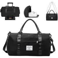 ibettertec Reisetasche Faltbare Reisetasche Gepäcktasche Große Weekender Übernachtungstasche, Urlaubstasche Wasserdicht Sporttasche für Herren Damen