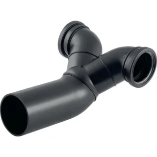 Geberit PE Wand-WC-Doppelbogen DN100/100/100 90 Gr für waagrechte Montage 367904161