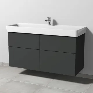 Sanipa 3way Waschtischunterbau zu Laufen Pro S Waschtisch mit 4 Auszügen, Graphit-Matt SP7861B