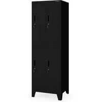 Jan Nowak Mehrzweckschrank Metall Kleiderspind 56 cm BARTEK 2 Plus 4 Fächer abschließbar (0,6 mm 172 x 56 x 45 cm Kleiderstange Wandmontage möglich) Garderobenschrank Schloss je Fach hoch robust 4 Farben PZH