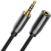 deleyCON deleyCON 3m Headset Kopfhörer Verlängerung AUX 3,5mm Klinke CTIA 4 Headset