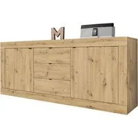 Home affaire Sideboard Basic Breite 210 cm, Kommode 2 Türen, 3 Schubkästen, Anrichte, Metallgriff, moderne Rahmenoptik, viel Stauraum, Farbauswahl