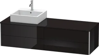 Duravit XSquare Konsolenwaschtischunterbau wandhängend Schwarz Hochglanz 1600x548x400 mm - XS4914L40 XS4914L4040