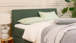 BRUNO Boxspringbett Premium mit Bettkasten 180x200cm in Grün | Matratzen-Härtegrad: Links H2 / Rechts H2 | extra viel Stauraum & individuell konfiguri