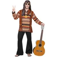Widmann S.r.l. Kostüm Hippie-Kostüm für Herren Karnevalskostüm braun-schwarz