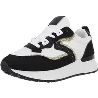Ital-Design Damen Low-Top Freizeit Sneaker (88930204) Keilabsatz/Wedge Sneakers Low in Schwarz