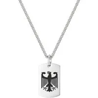 KARMA Kette mit Anhänger Halskette Adler Schwarz, Silber oder Gold Herren (Männer Herrenhalskette modern), Edelstahl 60 cm Kette Herrenschmuck