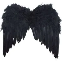 Funny Fashion Kostüm-Flügel Engelsflügel für Kinder 33 x 34 cm, Schwarz - Fed