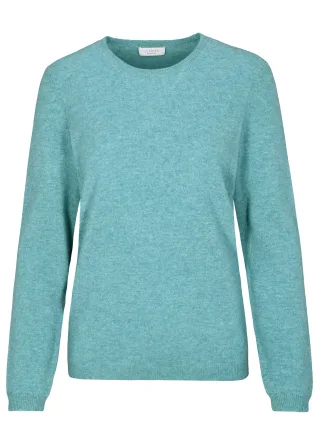 CLARINA - NOS Rdh.-Pullover, 1/1 Arm,uni 545 ozean grün - Gr. - 38