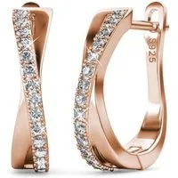 ROUGEMONT Paar Creolen Luxuriöse Damen Creolen Ohrringe 925 Silber 18K Gold, Echtschmuck