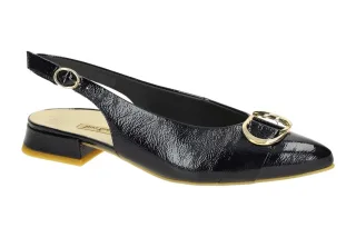Paul Green PG 6091-035 Damenschuhe Sling Pumps Ocean Blau Lackleder Blockabsatz