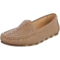 Ital-Design Damen Slipper mit erhöhtem Tragekomfort und Luftdurchlässigkeit Slipper (91512553) Flach Mokassins in Hellbraun